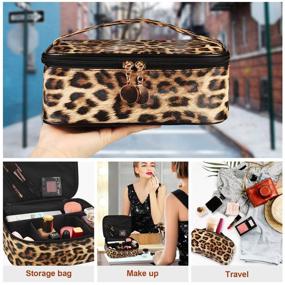 img 1 attached to Leopard Cosmetic Toiletry Portable Organizer