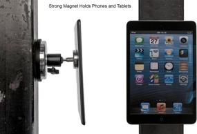 img 1 attached to 📷 Livestream Gear - Rubber Coated Magnetic Phone Mount with Ball Head and Magnetic Mounting Plate System - Perfect for Video, Pictures, Livestreaming, Workouts, or WOD. (XL Magnetic Mount)