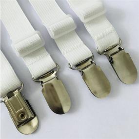 img 2 attached to Monochef 8pcs(2 Sets) Sheet Straps Suspenders: Adjustable Bed Corner Holder for Mattress Pad, Fitted Sheet - Elastic Fasteners Clips Grippers