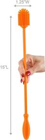 img 1 attached to HOME-X Silicone Bottle Brush: 15-inch Long-Handle Brush for Deep Cleaning Narrow Bottles - Baby Bottle Brush, Orange