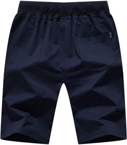 img 3 attached to 🩳 Boys' Cotton Sweatpants with Drawstring and Pockets - Perfect Shorts for Active Wear