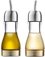 optimized mitbak exquisite olive oil & vinegar dispenser set, 7.5 oz - no drip acrylic cruets for oil, vinegar, salad dressing, soy sauce & more - functional, leakproof oil dispenser bottle set logo