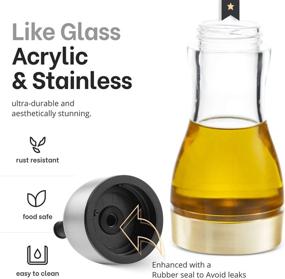 img 2 attached to Optimized Mitbak Exquisite Olive Oil & Vinegar Dispenser Set, 7.5 OZ - No Drip Acrylic Cruets for Oil, Vinegar, Salad Dressing, Soy Sauce & More - Functional, Leakproof Oil Dispenser Bottle Set