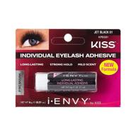 💋 kiss i envy jet black individual eyelash adhesive (1 pack): strong and long-lasting eyelash glue logo