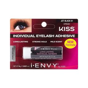 img 4 attached to 💋 Kiss I Envy Jet Black Individual Eyelash Adhesive (1 Pack): Strong and Long-lasting Eyelash Glue