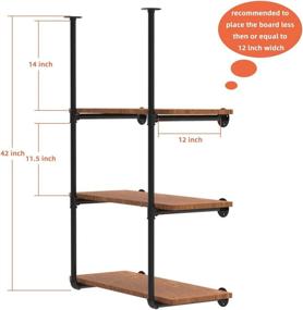 img 2 attached to 🔩 Industrial Wall Mount Iron Pipe Shelving: Rustic Farmhouse Floating Shelf Brackets (2 Pcs 3 Tier) for DIY Open Shelves, Bookshelf, Storage - Office, Kitchen (Planks not Included)