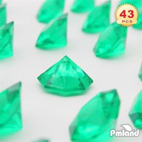 img 1 attached to 💎 PMLAND 40+ Pieces Large Green Acrylic Diamond Crystals Gems- Perfect for Table Scatters, Vase Fillers, Party Decorations, Treasure Hunting, Arts and Crafts