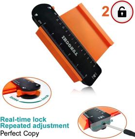 img 1 attached to 📏 YUNGCHI Contour Gauge with Lock - 2 Wide Duplicators Set for Precision Measuring Corners, Woodworking, Tiling, Flooring - Orange