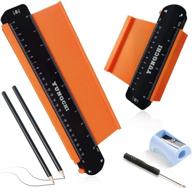 📏 yungchi contour gauge with lock - 2 wide duplicators set for precision measuring corners, woodworking, tiling, flooring - orange logo