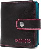 secure and stylish: skechers 👜 women's rfid blocking mini bifold travel wallet logo