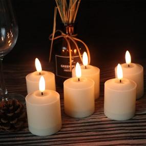 img 3 attached to 🕯️ GenSwin Waterproof Flickering Pillar Candles 6-Pack: Remote & Timer, Battery Operated LED Votives for Indoor/Outdoor Lanterns