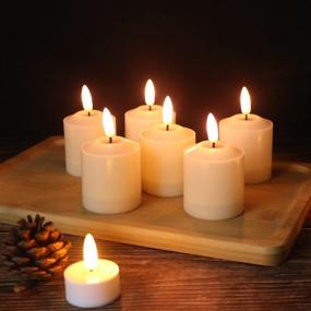 img 1 attached to 🕯️ GenSwin Waterproof Flickering Pillar Candles 6-Pack: Remote & Timer, Battery Operated LED Votives for Indoor/Outdoor Lanterns