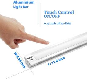 img 2 attached to 💡 Touch Activated LED Under Cabinet Lighting, Plug-in Light Bar with 33 LED Chips for Kitchen, Cupboard, Shelf, Closet - Cold Light 6000K