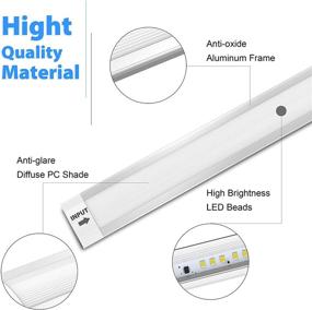 img 1 attached to 💡 Touch Activated LED Under Cabinet Lighting, Plug-in Light Bar with 33 LED Chips for Kitchen, Cupboard, Shelf, Closet - Cold Light 6000K