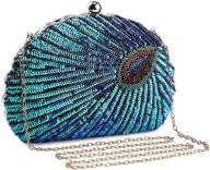 uborse beaded peacock evening wedding women's handbags & wallets - clutches & evening bags with stunning designs logo