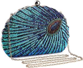 img 4 attached to UBORSE Beaded Peacock Evening Wedding Women's Handbags & Wallets - Clutches & Evening Bags with Stunning Designs