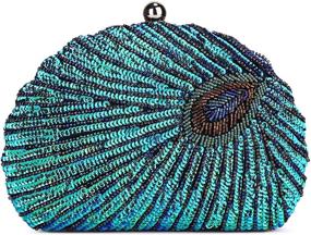img 2 attached to UBORSE Beaded Peacock Evening Wedding Women's Handbags & Wallets - Clutches & Evening Bags with Stunning Designs