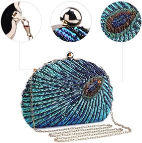 img 1 attached to UBORSE Beaded Peacock Evening Wedding Women's Handbags & Wallets - Clutches & Evening Bags with Stunning Designs