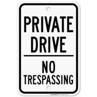 🚫 weatherproof trespassing sign for private drives logo