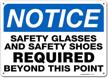 safety glasses required beyond sign logo