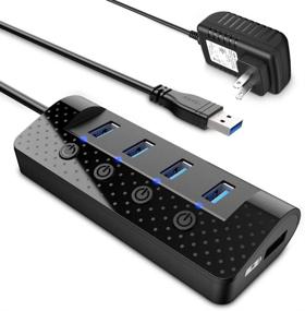 img 4 attached to 💻 atolla Powered USB Hub 3.0: 4 USB 3.0 Data Ports, 1 USB Charging Port, Individual Power Switches
