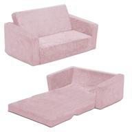 🛋️ delta children serta perfect sleeper extra wide convertible sofa to lounger: the ultimate 2-in-1 comfort zone for kids in pink logo