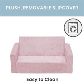 img 2 attached to 🛋️ Delta Children Serta Perfect Sleeper Extra Wide Convertible Sofa to Lounger: The Ultimate 2-in-1 Comfort Zone for Kids in Pink