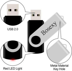 img 3 attached to 💾 5 комплектов по 32 ГБ USB-накопителей: Bosexy флешки с индикатором LED - красочные память-бита Пендрайв (черный/синий/красный/зеленый/фиолетовый)