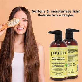 img 1 attached to 🌿 PURA D'OR Biotin Deep Moisturizing Conditioner 16oz - Thicken, Soften & Smooth Dry, Frizzy, Damaged Hair | With Argan Oil, Pumpkin, Rosemary, Honeysuckle, Vitamin E | For Men & Women