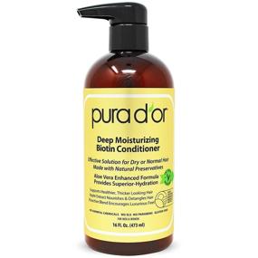 img 4 attached to 🌿 PURA D'OR Biotin Deep Moisturizing Conditioner 16oz - Thicken, Soften & Smooth Dry, Frizzy, Damaged Hair | With Argan Oil, Pumpkin, Rosemary, Honeysuckle, Vitamin E | For Men & Women