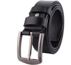 img 4 attached to 👔 Vatees Genuine Leather Buckle Adjustable Men's Belts: A Stylish Accessory Must-Have
