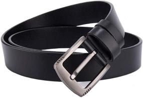 img 3 attached to 👔 Vatees Genuine Leather Buckle Adjustable Men's Belts: A Stylish Accessory Must-Have