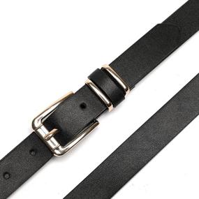 img 3 attached to 👗 Enhance your Style with Earnda Women's Skinny Waist Belts: 2 Pack PU Leather Pin Buckle Thin Belt for Jeans Dress