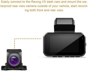 img 1 attached to 🚗 Rexing V5 Premium 4K Modular Capabilities Car Dash Cam with Waterproof Rear View Camera, 1080p , Add-On Modular Design, Water Resistant, Night Vision, 170° Wide Angle, Live Support, 18 Month Warranty