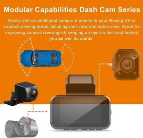 img 2 attached to 🚗 Rexing V5 Premium 4K Modular Capabilities Car Dash Cam with Waterproof Rear View Camera, 1080p , Add-On Modular Design, Water Resistant, Night Vision, 170° Wide Angle, Live Support, 18 Month Warranty