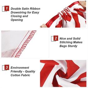 img 2 attached to HRX Package Large Cotton Gift Bags: Reusable 🎁 Christmas Wrapping Sacks for Xmas Presents & Party Favors