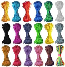 img 4 attached to 🧵 1.5 mm Liston de Seda para Pulseras - Hilo de Nailon Chino para Bisuteria - 18 Bundles de Hilo de Nailon de Colores para Pulseras de Amistad y Cuerdas de Satin, Cola de Rata