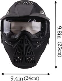 img 2 attached to 🎭 Ultimate Eye Protection: NINAT Airsoft Mask Tactical Masks Full Face with Lens Goggles for Halloween CS Survival Games Shooting Cosplay - Black, Green, Tan, Grey
