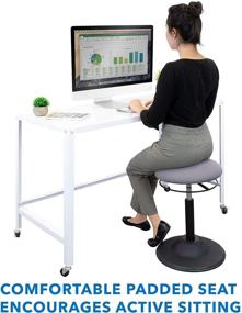 img 3 attached to 🪑 Mount-It! Standing Desk Stool: Ergonomic Sit Stand Chair for Office with Active Balance, 360 Degree Wobble Stool, Padded Seat, Adjustable Height & Non-Slip Base