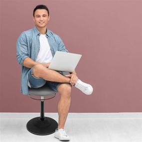 img 2 attached to 🪑 Mount-It! Standing Desk Stool: Ergonomic Sit Stand Chair for Office with Active Balance, 360 Degree Wobble Stool, Padded Seat, Adjustable Height & Non-Slip Base