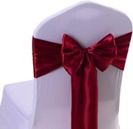 🎀 ieventstar satin sash chair bow cover: elegant burgundy wedding banquet party decoration (pack of 10) logo
