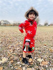 img 3 attached to 🦌 Idgreatim Christmas Reindeer Snowflake Girls' Clothing for Toddlers