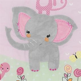 img 2 attached to 🐘 Волшебный розово-белый набор постельного белья Bedtime Originals Twinkle Toes Jungle Elephant из 3 предметов