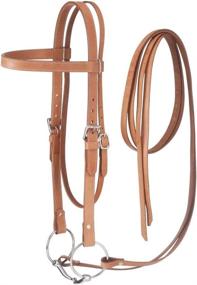 img 1 attached to Tough 1 Western Leather Browband Draft Bridle - Durable & Stylish Draft Horse Tack