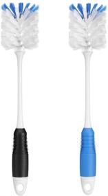 img 4 attached to Amazer Bottle Brush Cleaner Set - Long Handle Water Bottles Cleaner Brushes, Flexible Cup Scrubber & Round Bottle Scrub Brush - 2-Pack Bottle Cleaning Brush Set