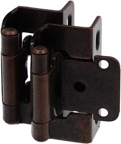 img 4 attached to DecoBasics 1/2” Partial Overlay Cabinet Hinges - 50 Pack (Oil Brushed Bronze), Semi Wrap & Partial Wrap Overlay Cabinet Hinge - Quick & Easy Installation