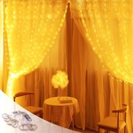 🌟 fairy curtain lights - 280 led 8 lighting modes 10ft twinkle lights for bedroom party garden weddings birthdays decorations - waterproof light curtain with usb remote control (warm white) by jwtpro логотип