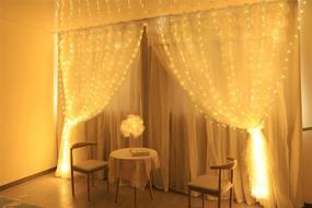 img 1 attached to 🌟 Fairy Curtain Lights - 280 LED 8 Lighting Modes 10ft Twinkle Lights for Bedroom Party Garden Weddings Birthdays Decorations - Waterproof Light Curtain with USB Remote Control (Warm White) by JWTPRO