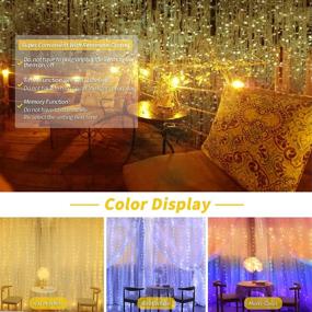 img 3 attached to 🌟 Fairy Curtain Lights - 280 LED 8 Lighting Modes 10ft Twinkle Lights for Bedroom Party Garden Weddings Birthdays Decorations - Waterproof Light Curtain with USB Remote Control (Warm White) by JWTPRO