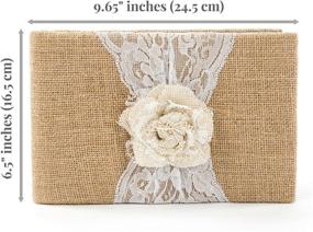 img 2 attached to Burlap and Lace Rustic Wedding Guest Book with Pen Holder - Elegant White Rose Design - 120 Lined Pages - Perfect Keepsake Gift in Stylish Gift Box